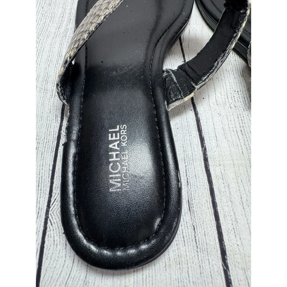 MICHAEL KORS LEATHER PYTHON PLATE THONG women SANDALS SZ  9M